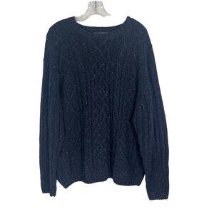 Northeast Outfitters Silk Wool Blend Cable Knit Sweater Mens XXL Blue Size XXL